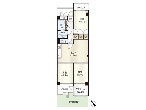 近鉄南港ガーデンハイツ 22号棟 間取図(平面図) 近鉄南港ガーデンハイツ 22号棟 間取図(平面図)