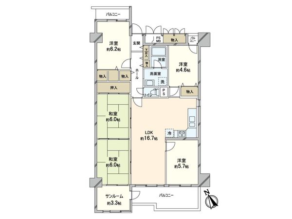 近鉄南港ガーデンハイツ 21号棟 間取図(平面図) 近鉄南港ガーデンハイツ 21号棟 間取図(平面図)