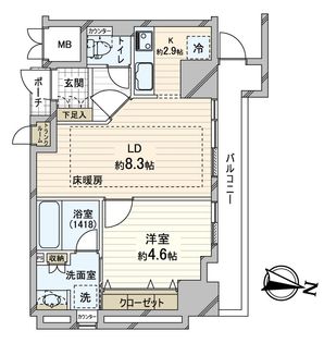 ジーニス大阪 WEST棟 間取図(平面図)