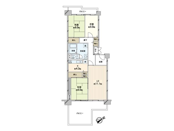 南港コープうしお 21号棟 間取図(平面図) 南港コープうしお 21号棟 間取図(平面図)