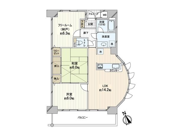 サンコーヴァンテアン三軒家東 間取図(平面図) サンコーヴァンテアン三軒家東 間取図(平面図)