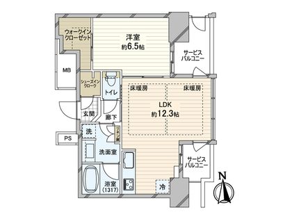 ブランズタワー南堀江 間取図(平面図)