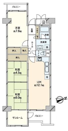 近鉄南港ガーデンハイツ 24号棟 間取図(平面図)