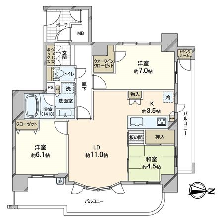 アリスト豊中少路 間取図(平面図) アリスト豊中少路 間取図(平面図)