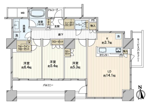 シエリアタワーなんば 間取図(平面図)