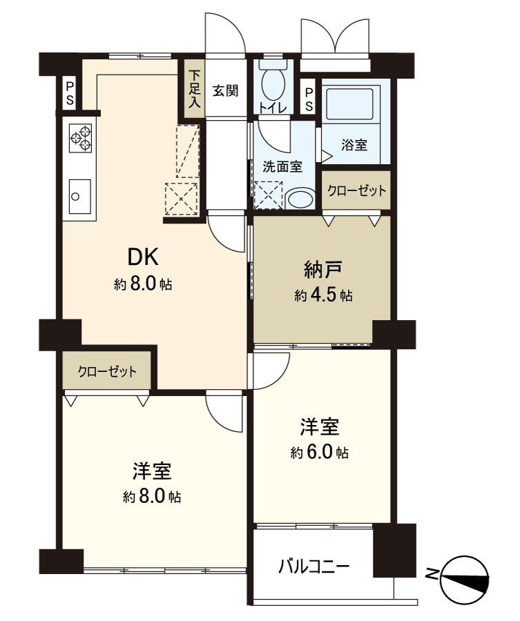 北堀江コーポ 間取図(平面図) 間取図(平面図)