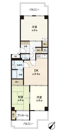 エバーグリーンポートタウン 11号棟 間取図(平面図)