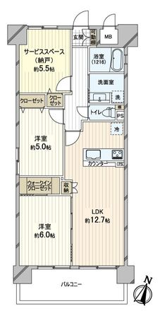 セザール難波西 間取図(平面図)