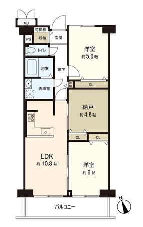 ルネ住之江 間取図(平面図) ルネ住之江 間取図(平面図)