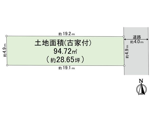 尼崎市東園田町4丁目 古家付土地 区画図 尼崎市東園田町4丁目 古家付土地 区画図