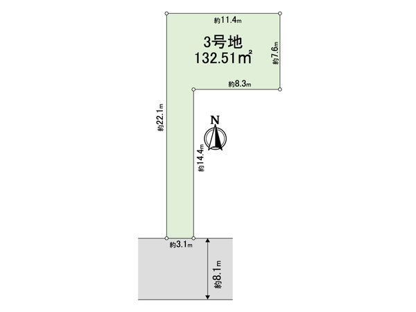 尼崎市武庫元町2丁目 3号地 区画図 尼崎市武庫元町2丁目 3号地 区画図