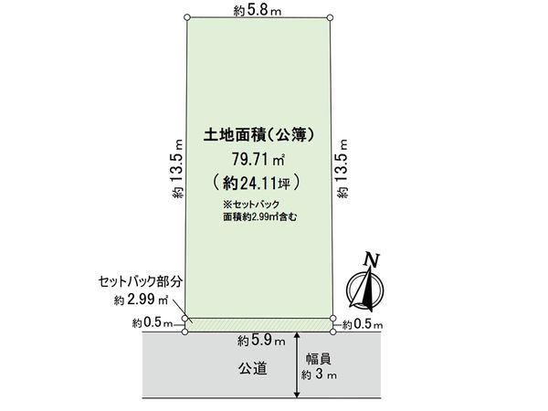尼崎市若王寺3丁目 土地 区画図
