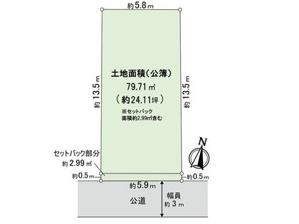 尼崎市若王寺3丁目 土地 区画図