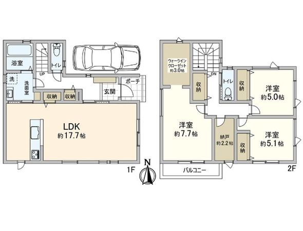 尼崎市三反田町1丁目 新築1号地 間取図(平面図)