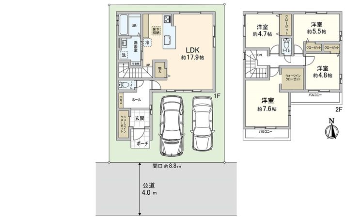 尼崎市南塚口町8丁目 新築戸建 間取図(平面図) 尼崎市南塚口町8丁目 新築戸建 間取図(平面図)