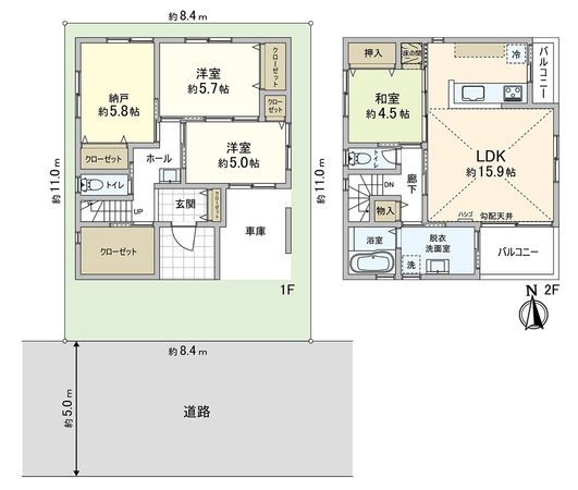 尼崎市東園田町3丁目 戸建 間取図(平面図) 間取図(平面図)