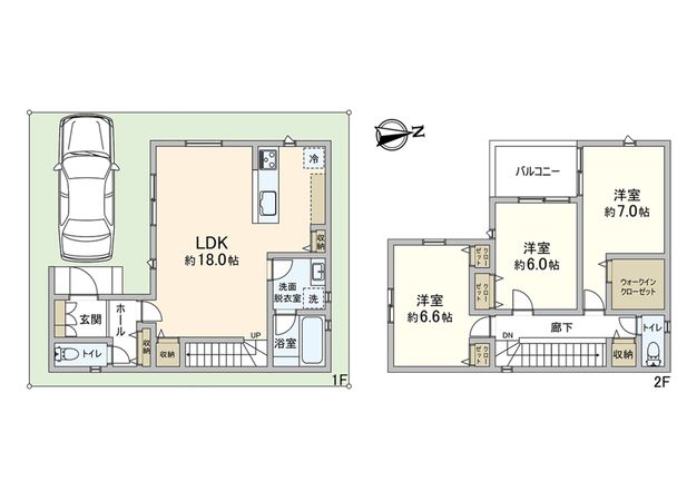 尼崎市東園田町6丁目 新築戸建 間取図(平面図) 尼崎市東園田町6丁目 新築戸建 間取図(平面図)