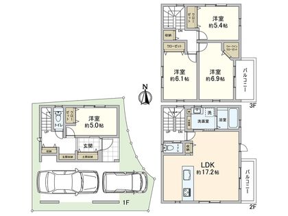 尼崎市南塚口町8丁目 新築戸建 間取図(平面図)