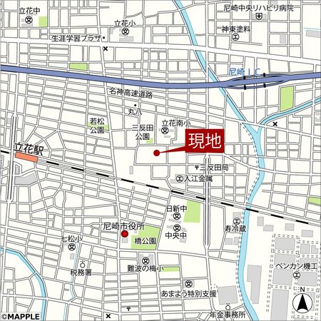 尼崎市三反田町2丁目テラスハウス 地図