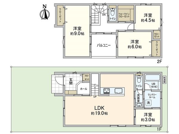 尼崎市東園田町2丁目 新築戸建A号棟 間取図(平面図)