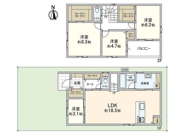 尼崎市東園田町2丁目 新築戸建B号棟 間取図(平面図)