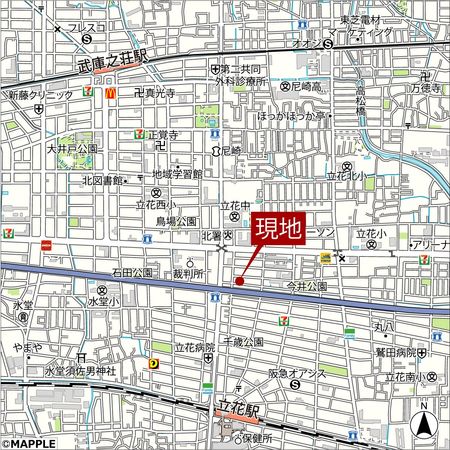 尼崎市立花町3丁目新築戸建 地図 地図