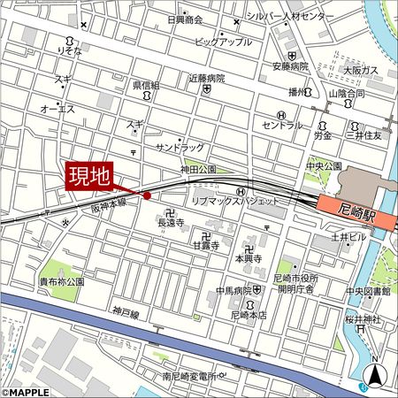 尼崎市西御園町戸建 地図 地図