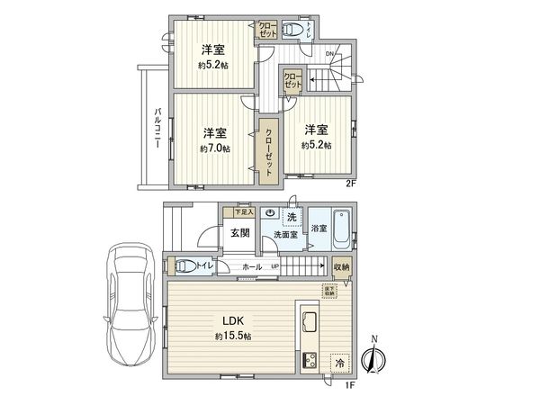 西難波町4丁目 新築 間取図(平面図) 間取図(平面図)