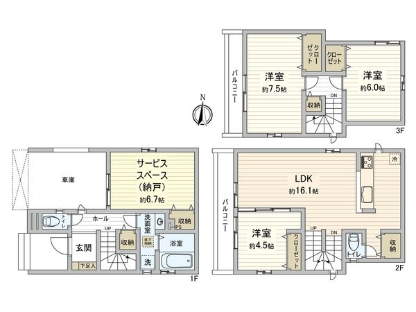西難波町4丁目 新築 間取図(平面図) 間取図(平面図)