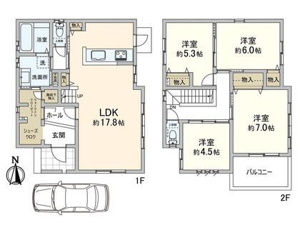 尼崎市瓦宮2丁目 戸建 間取図(平面図) 間取図(平面図)