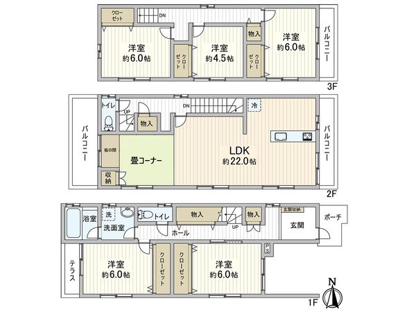 尼崎市西難波町4丁目 戸建 間取図(平面図) 尼崎市西難波町4丁目 戸建 間取図(平面図)