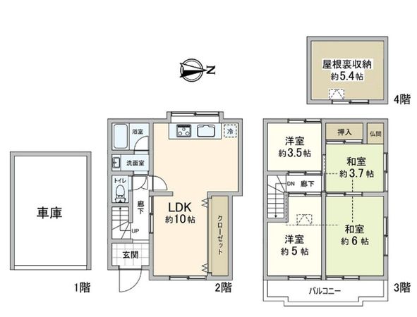 尼崎市御園2丁目 戸建 間取図(平面図)