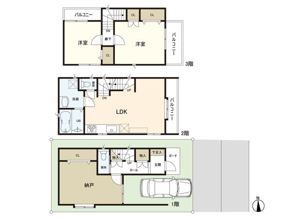 尼崎市椎堂1丁目 新築戸建 間取図(平面図) 尼崎市椎堂1丁目 新築戸建 間取図(平面図)