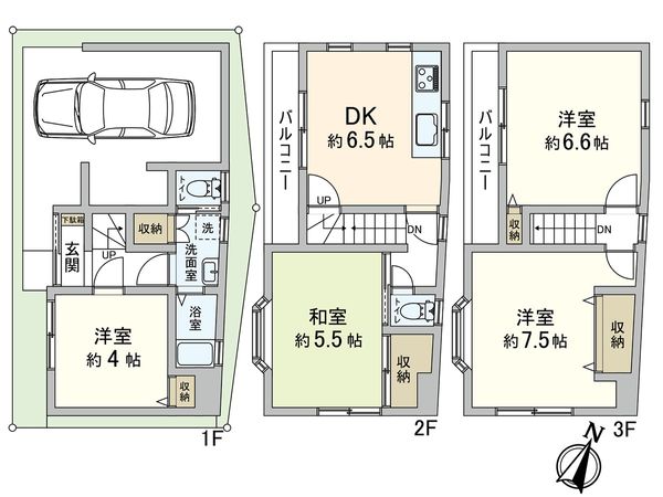尼崎市名神町3丁目戸建 間取図(平面図) 尼崎市名神町3丁目戸建 間取図(平面図)