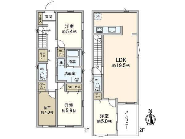 尼崎市若王寺2丁目 新築戸建 A号地 間取図(平面図) 尼崎市若王寺2丁目 新築戸建 A号地 間取図(平面図)