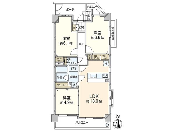 エーベル塚口参番館 間取図(平面図) エーベル塚口参番館 間取図(平面図)