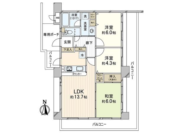 ジュビネール塚口 間取図(平面図) 間取図(平面図)