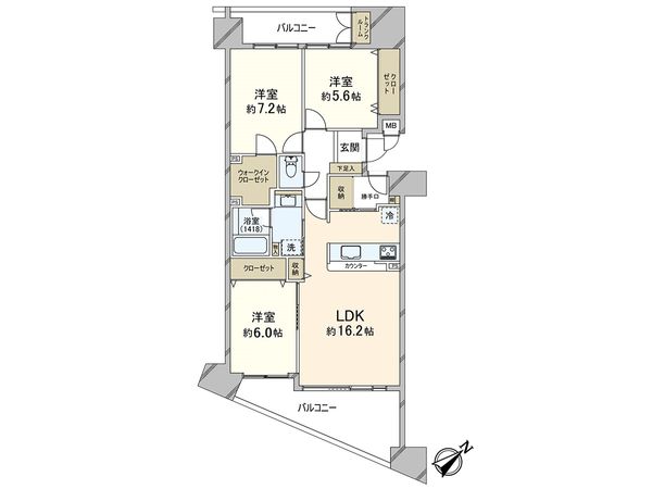 ユニハイム園田弐番館 間取図(平面図)