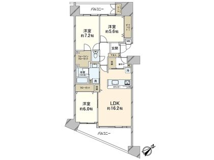ユニハイム園田弐番館 間取図(平面図)