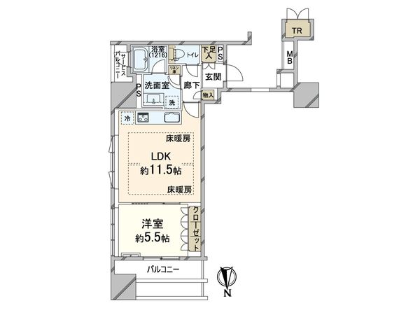 クレヴィアタワー御堂筋本町 間取図(平面図)