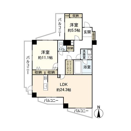 朝日プラザアペックスコート西難波 間取図(平面図)