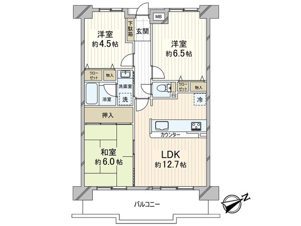 ユニライフ尼崎長洲 間取図(平面図)