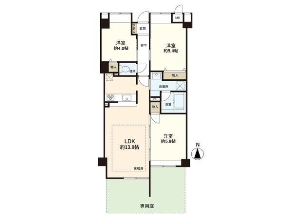 クレール東塚口 間取図(平面図) クレール東塚口 間取図(平面図)