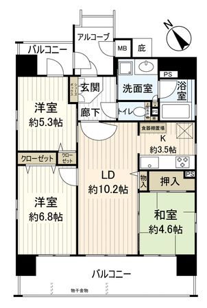 ベルヴィ東園田 間取図(平面図) ベルヴィ東園田 間取図(平面図)