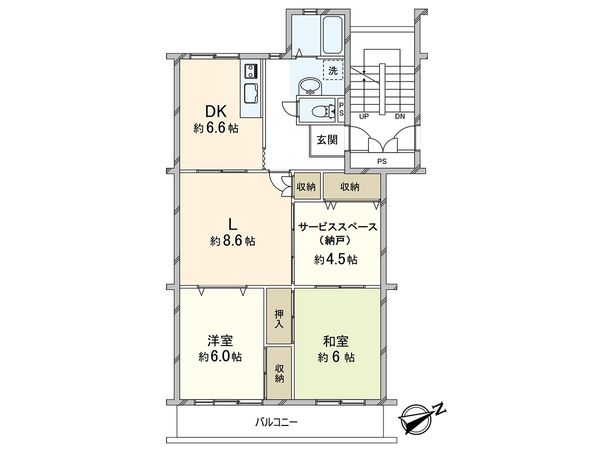 田能住宅壱号棟 間取図(平面図)