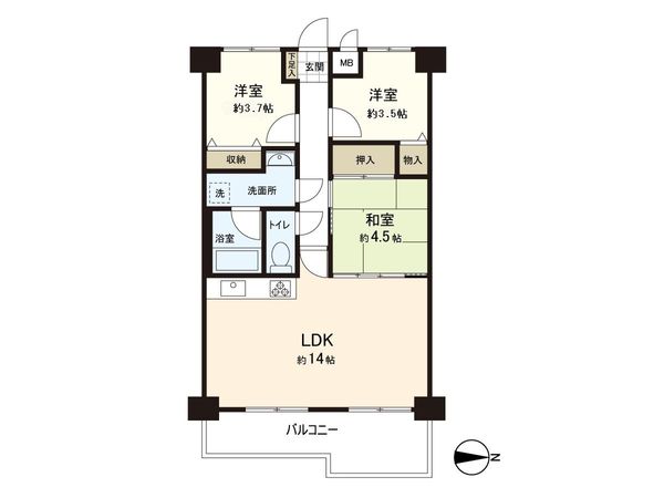 サンロイヤル北園田ブランシュール 間取図(平面図) サンロイヤル北園田ブランシュール 間取図(平面図)