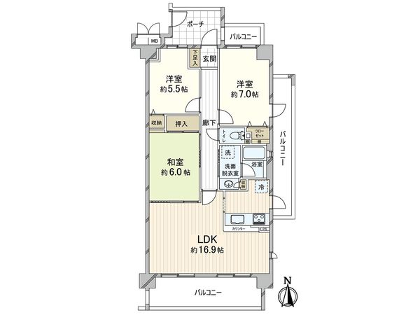 グリーンコーポ園田 間取図(平面図)