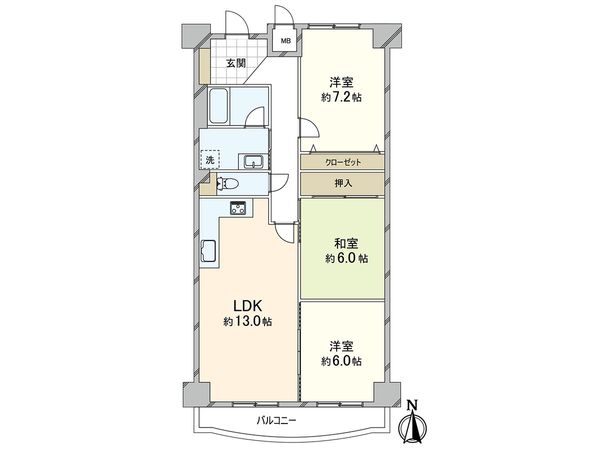 モンテベルデ北園田 間取図(平面図) モンテベルデ北園田 間取図(平面図)