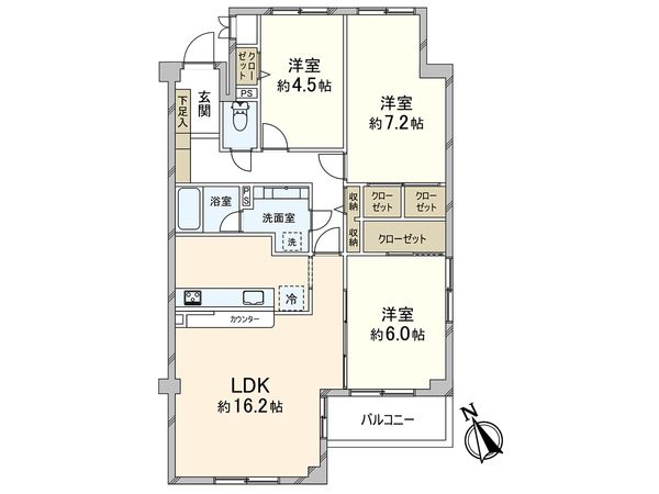 コスモ園田 間取図(平面図) 間取図(平面図)