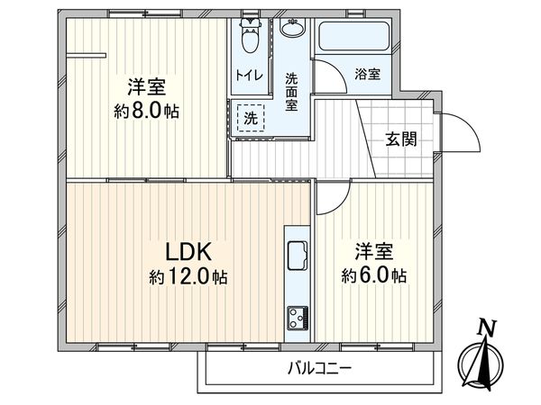 御園団地2号棟 間取図(平面図) 間取図(平面図)